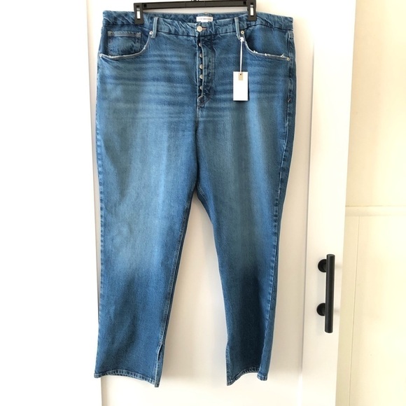 Good American Blue Straight Jeans 22 - Picture 4 of 16